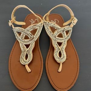 Diamante beaded sandals size 7